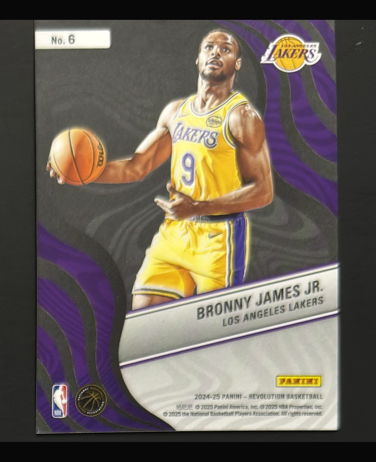 2024-25 Panini Revolution New Wave Bronny James Jr. RC #6 - back