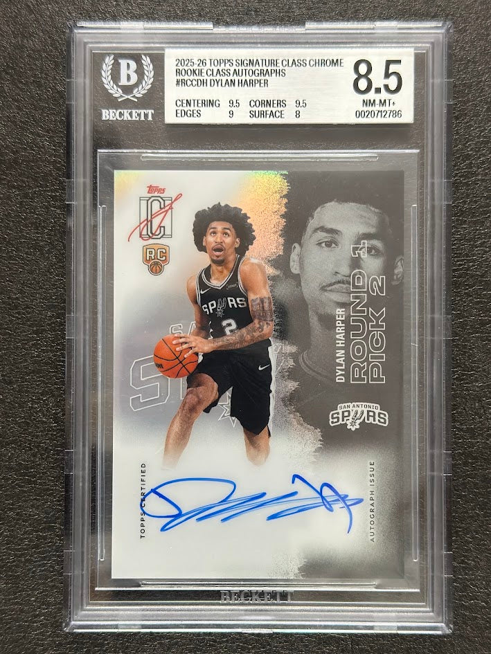 2025-26 Topps Signature Class Rookie Class Chrome Auto Dylan Harper #RCC-DH BGS 8.5