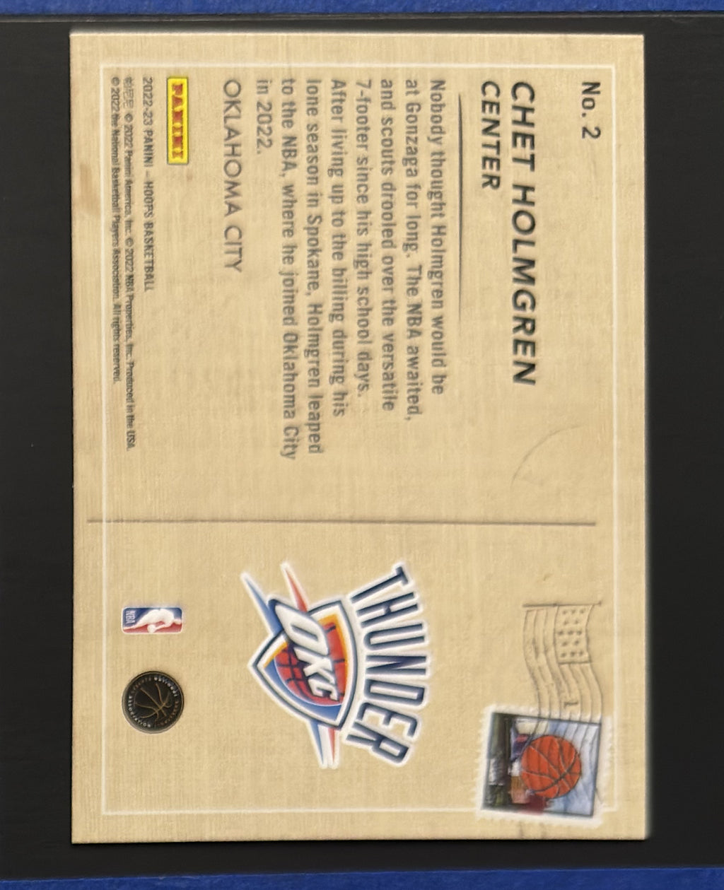 2022-23 Panini NBA Hoops We Got Next Chet Holmgren RC #2 — back
