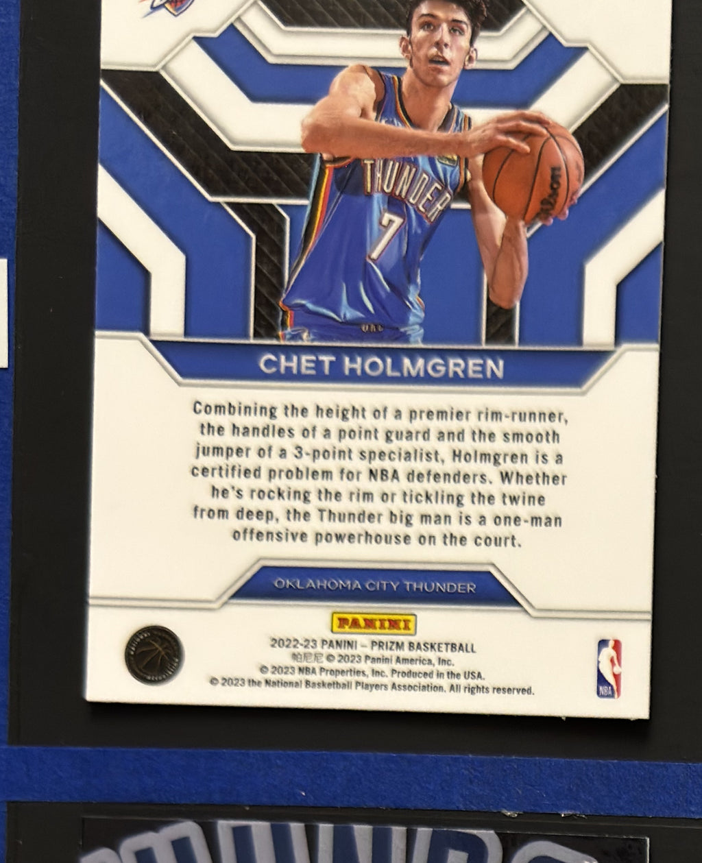 2022-23 Panini Prizm Emergent Chet Holmgren RC #16 — back