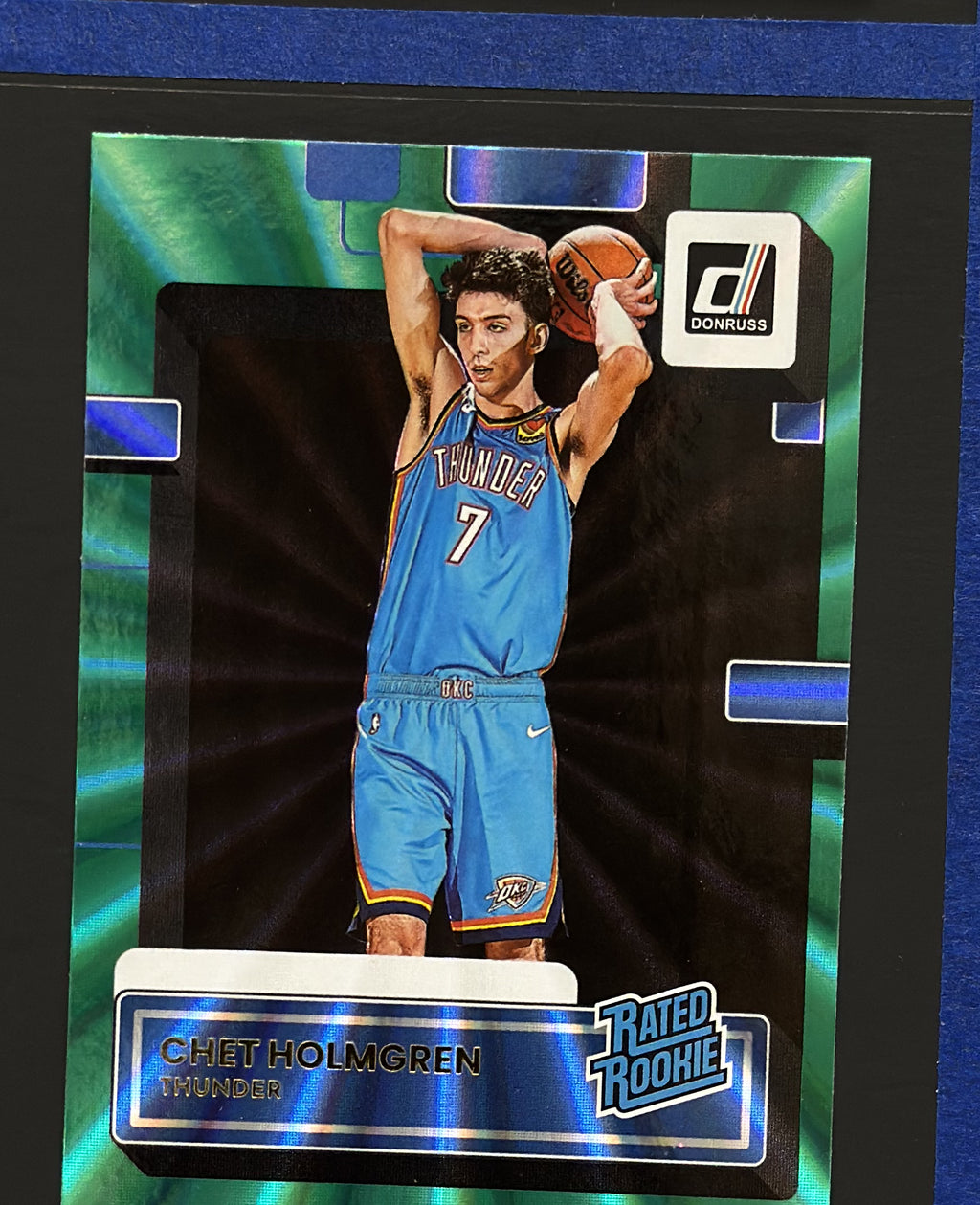 2022-23 Panini Donruss Rated Rookie Holo Green Laser Chet Holmgren RC #202 — front
