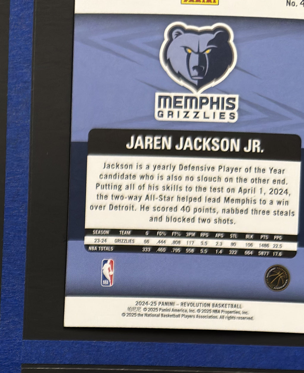 2024-25 Panini Revolution Jaren Jackson Jr. #41 — back