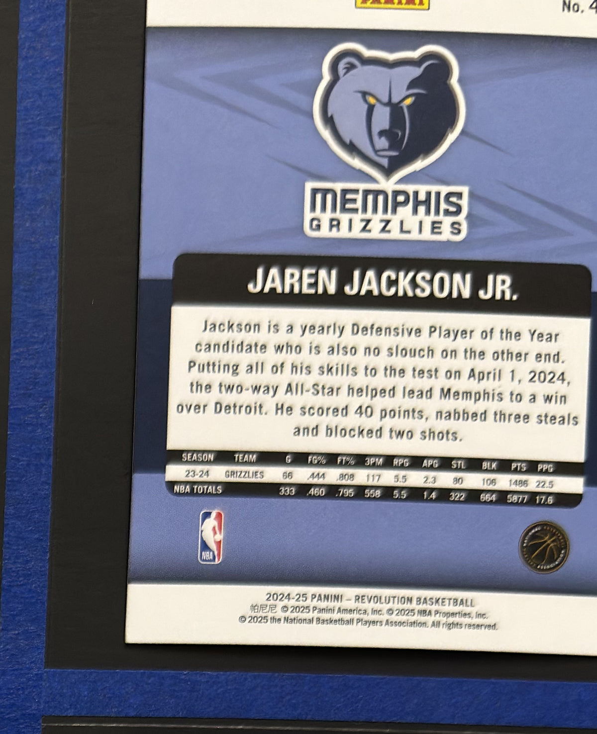 2024-25 Panini Revolution Jaren Jackson Jr. #41 — back
