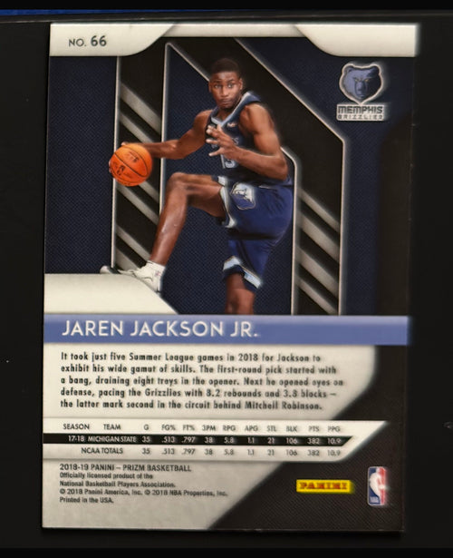 2018-19 Panini Prizm Jaren Jackson Jr. RC #66 — back