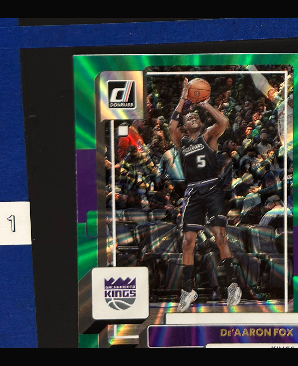 2022-23 Panini Donruss Holo Green Laser De'Aaron Fox #138 — front