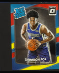 2017-18 Panini Donruss Optic Rated Rookie Mega Box Red & Yellow De'Aaron Fox RC #196 — front