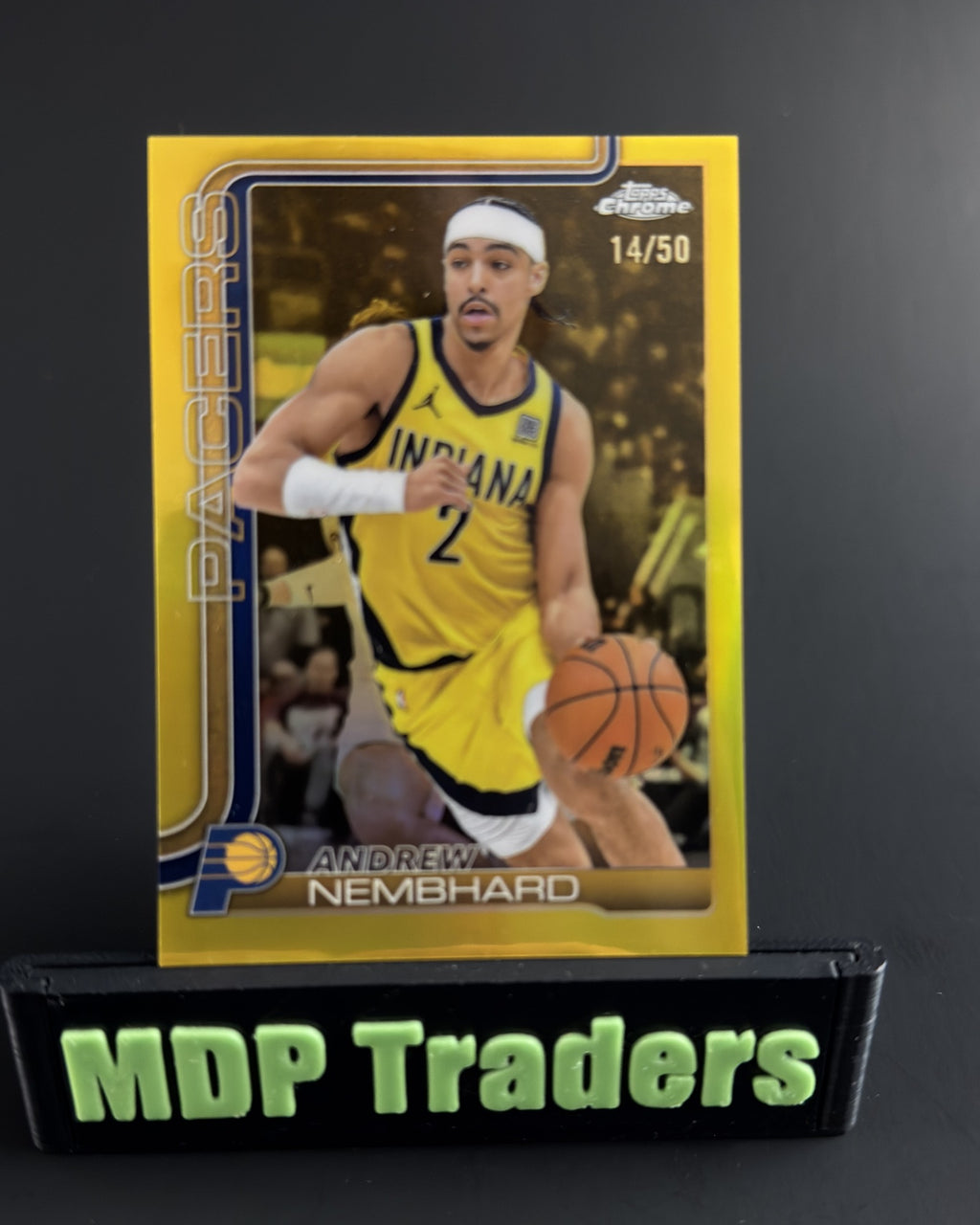 2025-26 Topps Chrome Andrew Nembhard #97 Gold Refractor 14/50 - display front