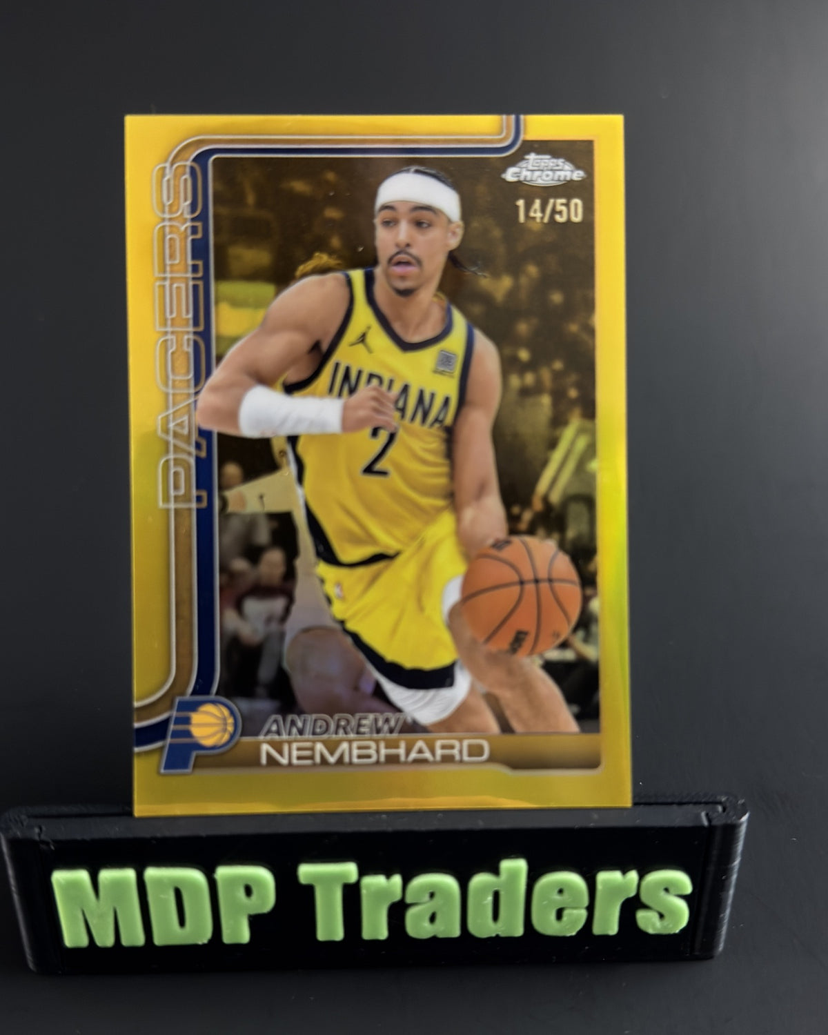 2025-26 Topps Chrome Andrew Nembhard #97 Gold Refractor 14/50 - display front