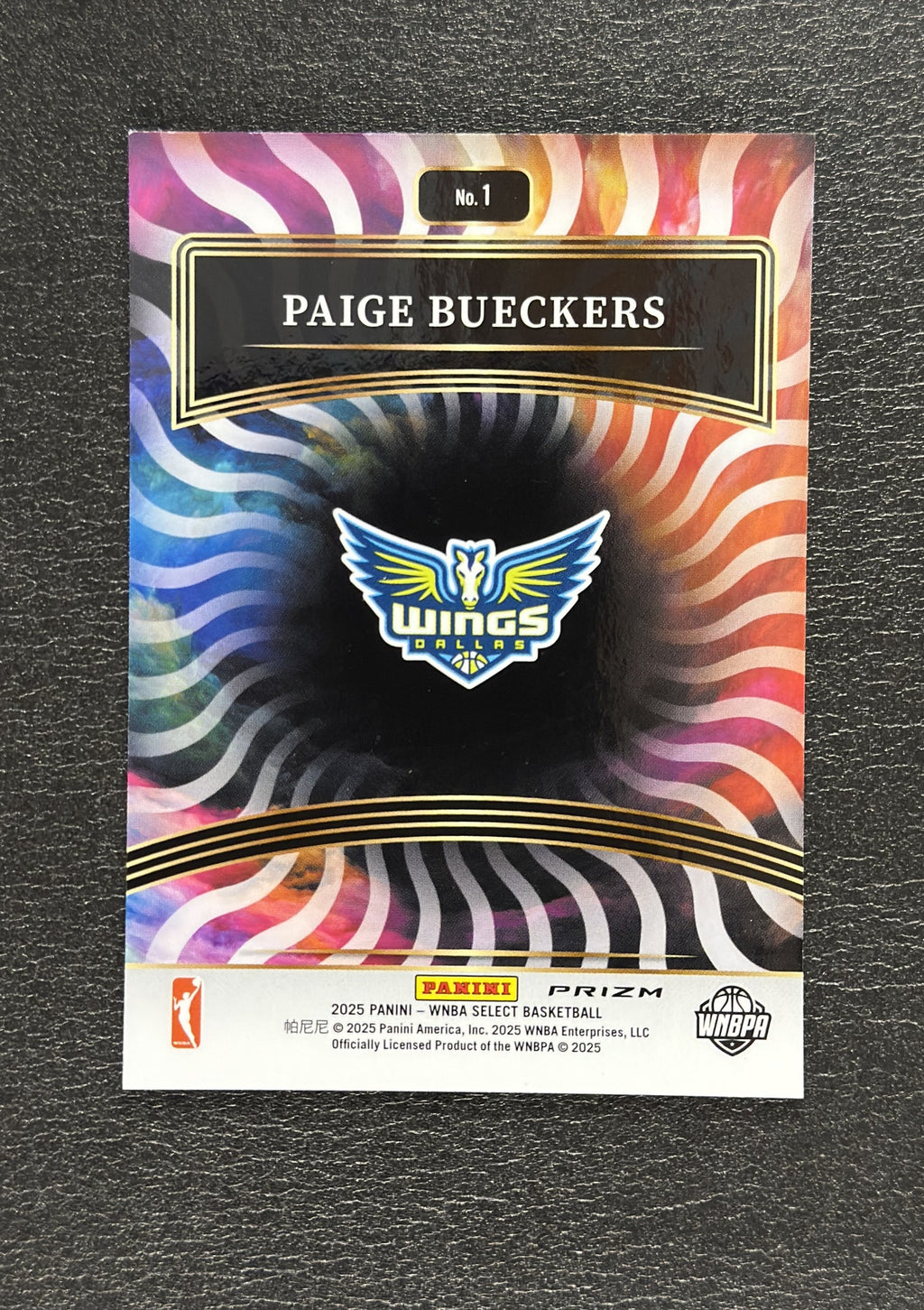 2025 Panini Select WNBA Paige Bueckers Color Wheel #1 RC SSP - back
