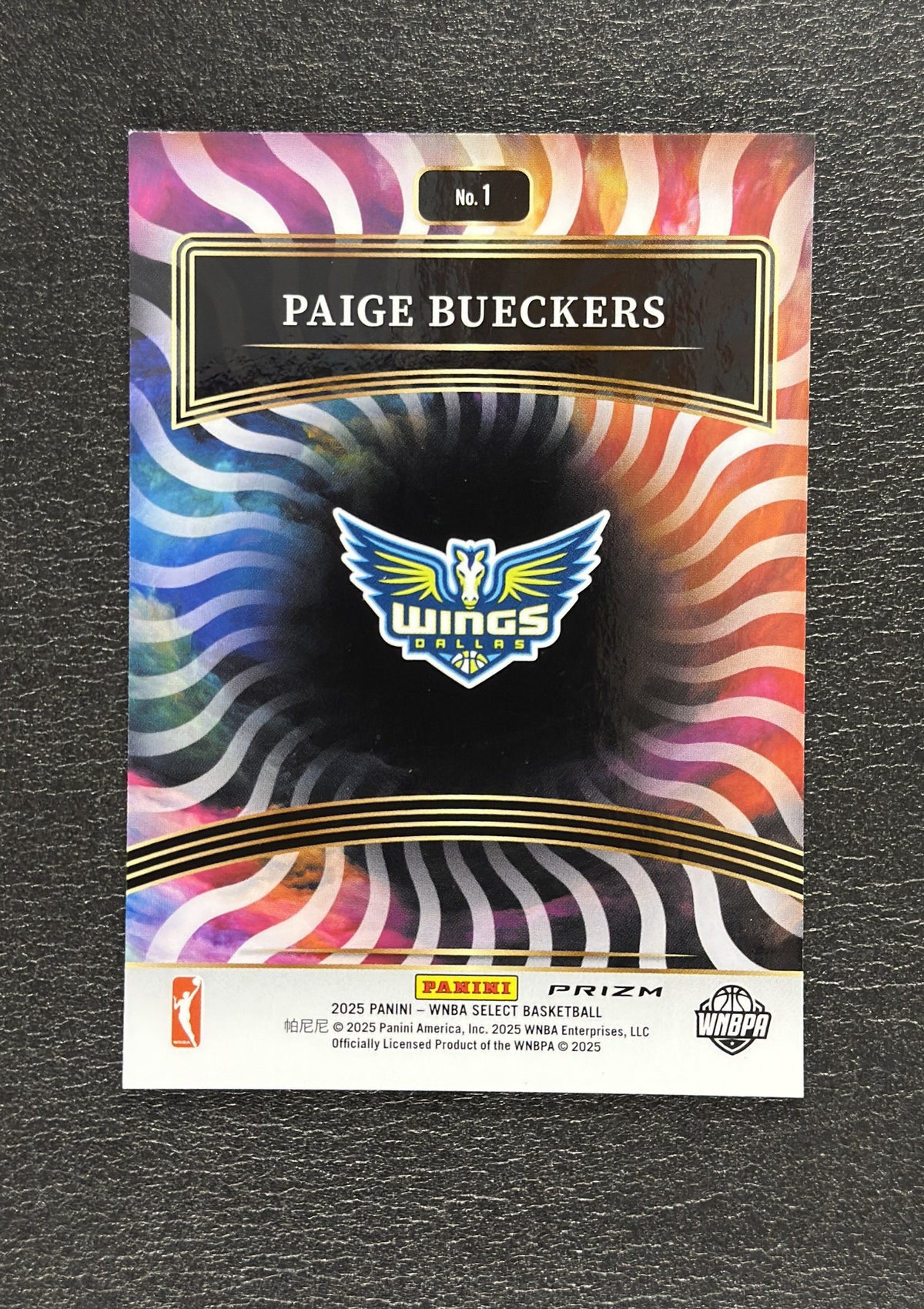 2025 Panini Select WNBA Paige Bueckers Color Wheel #1 RC SSP - back