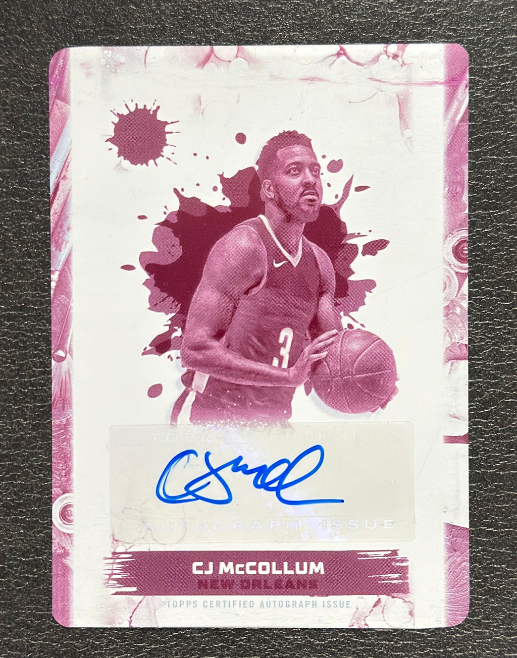 2023-24 Topps Motif CJ McCollum Motif Endorsements Magenta Printing Plate Auto #ME-CJM 1/1 - front