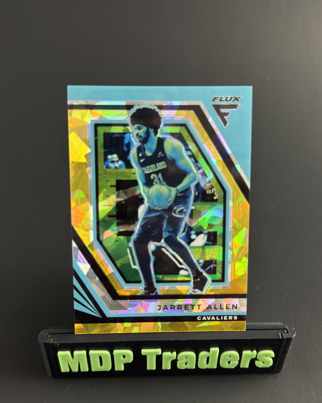 2022-23 Panini Flux Jarrett Allen #56 Gold Prizm 08/10 - display front