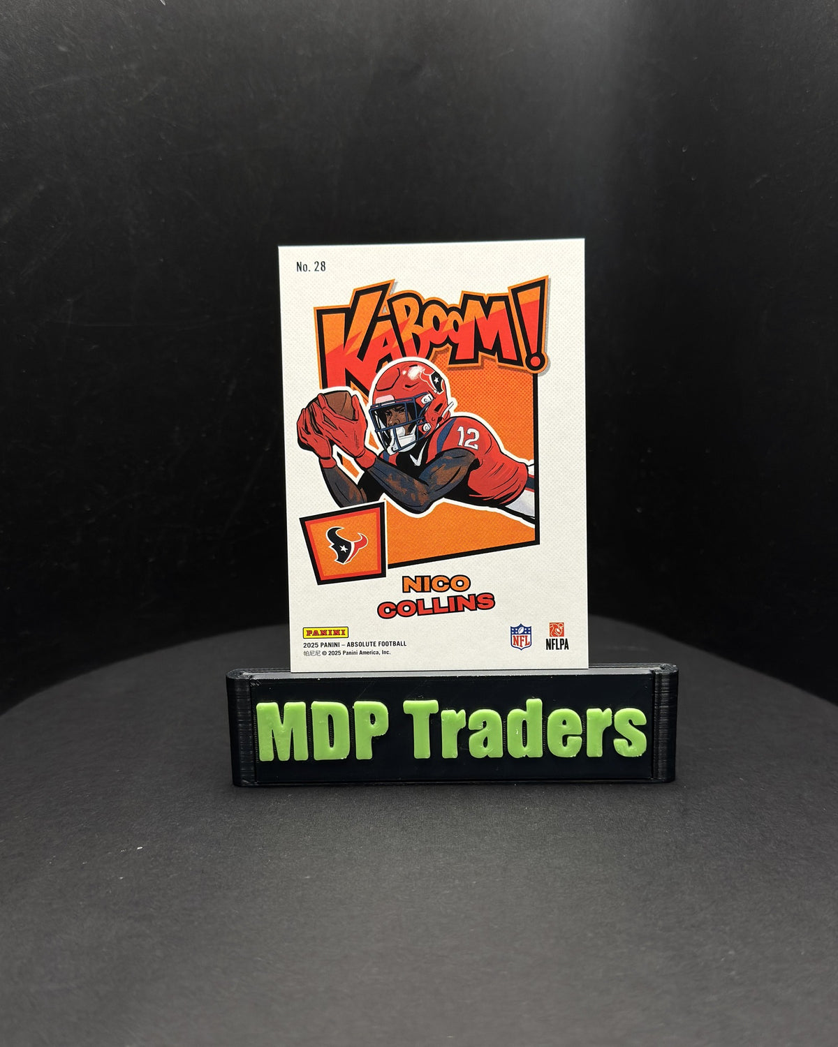 2025 Panini Absolute Nico Collins Kaboom Horizontal #28 SSP - display back