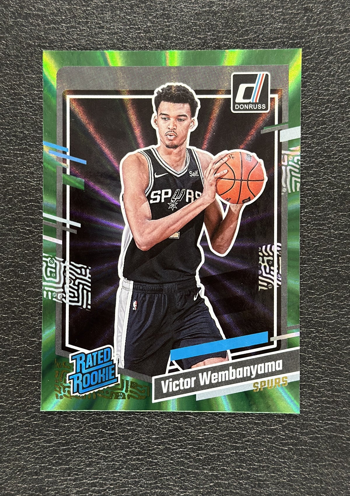 2023-24 Donruss Victor Wembanyama Rated Rookie Holo Green Laser #220 RC - front