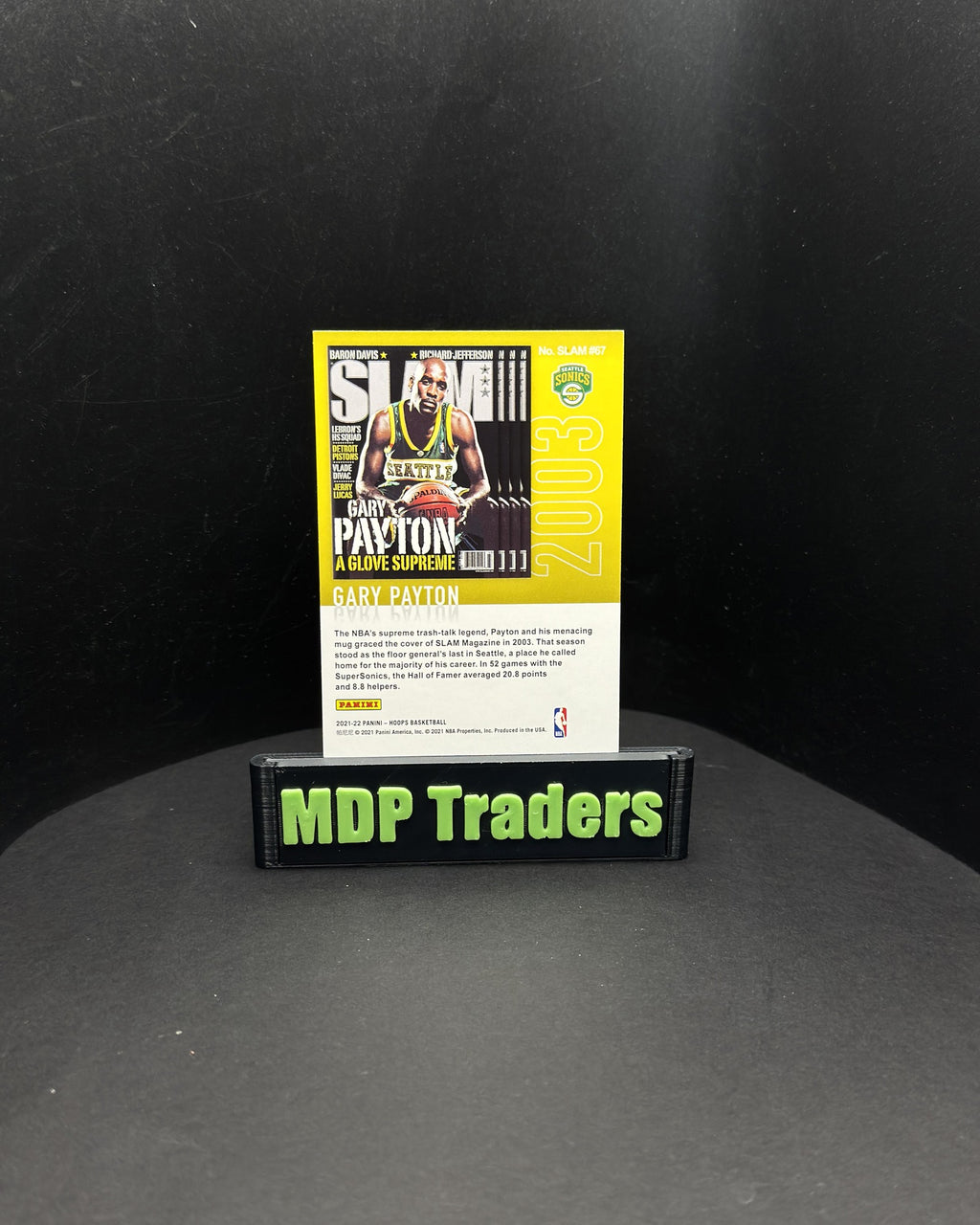 2021-22 Panini NBA Hoops Gary Payton SLAM #67 - display back