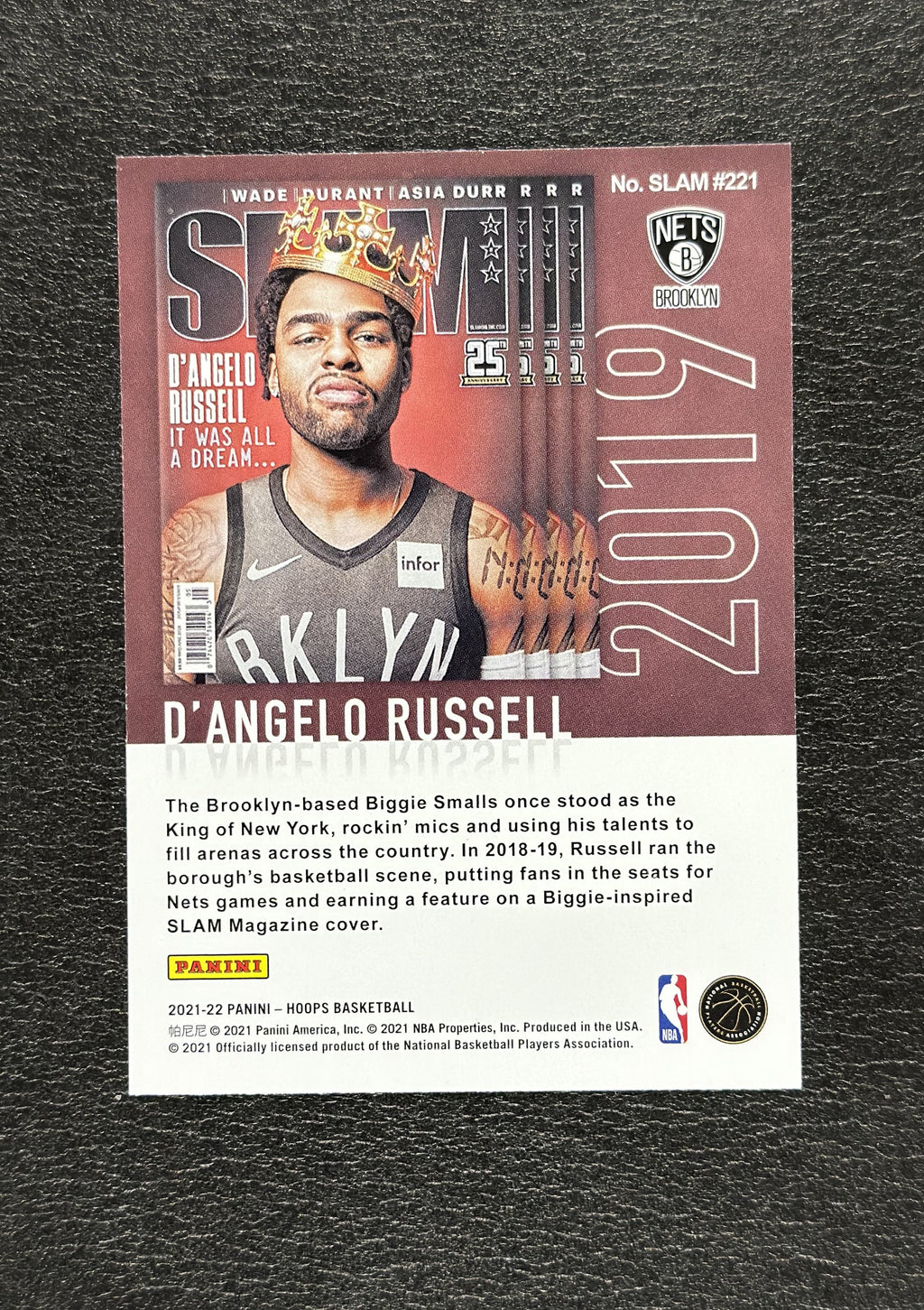 2021-22 Panini NBA Hoops D'Angelo Russell SLAM Winter #221 - back