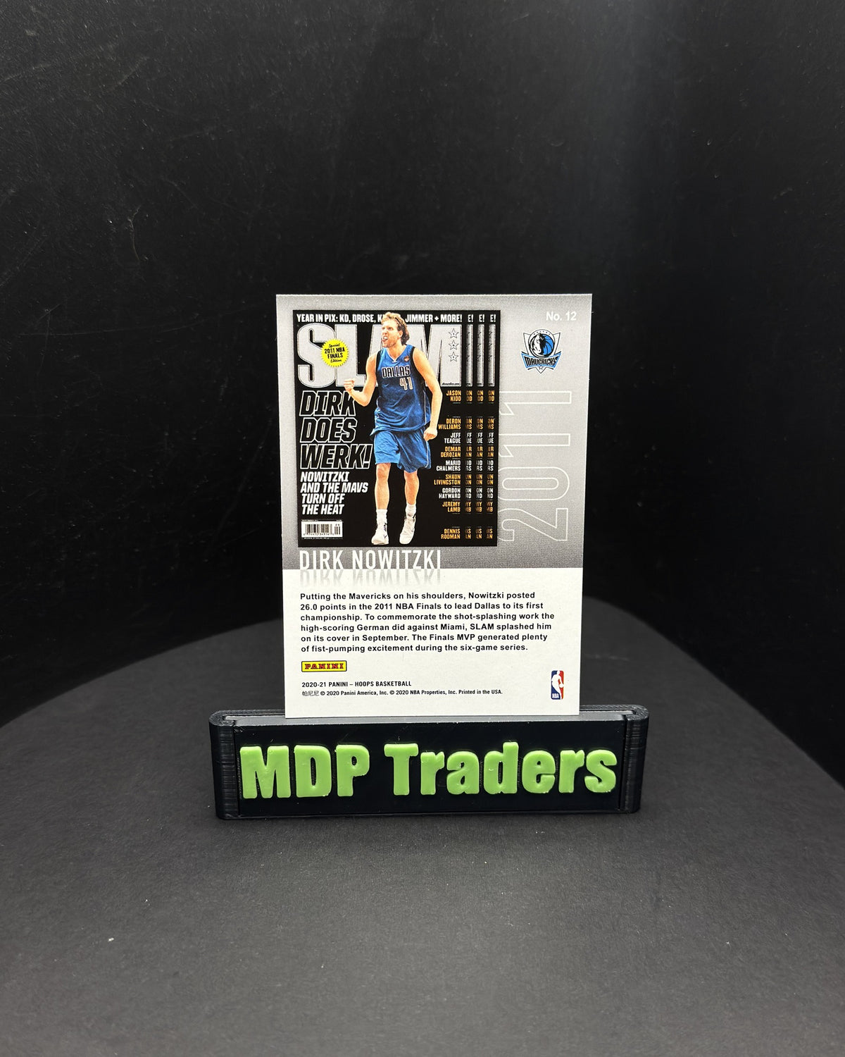 2020-21 Panini NBA Hoops Dirk Nowitzki SLAM #12 - display back