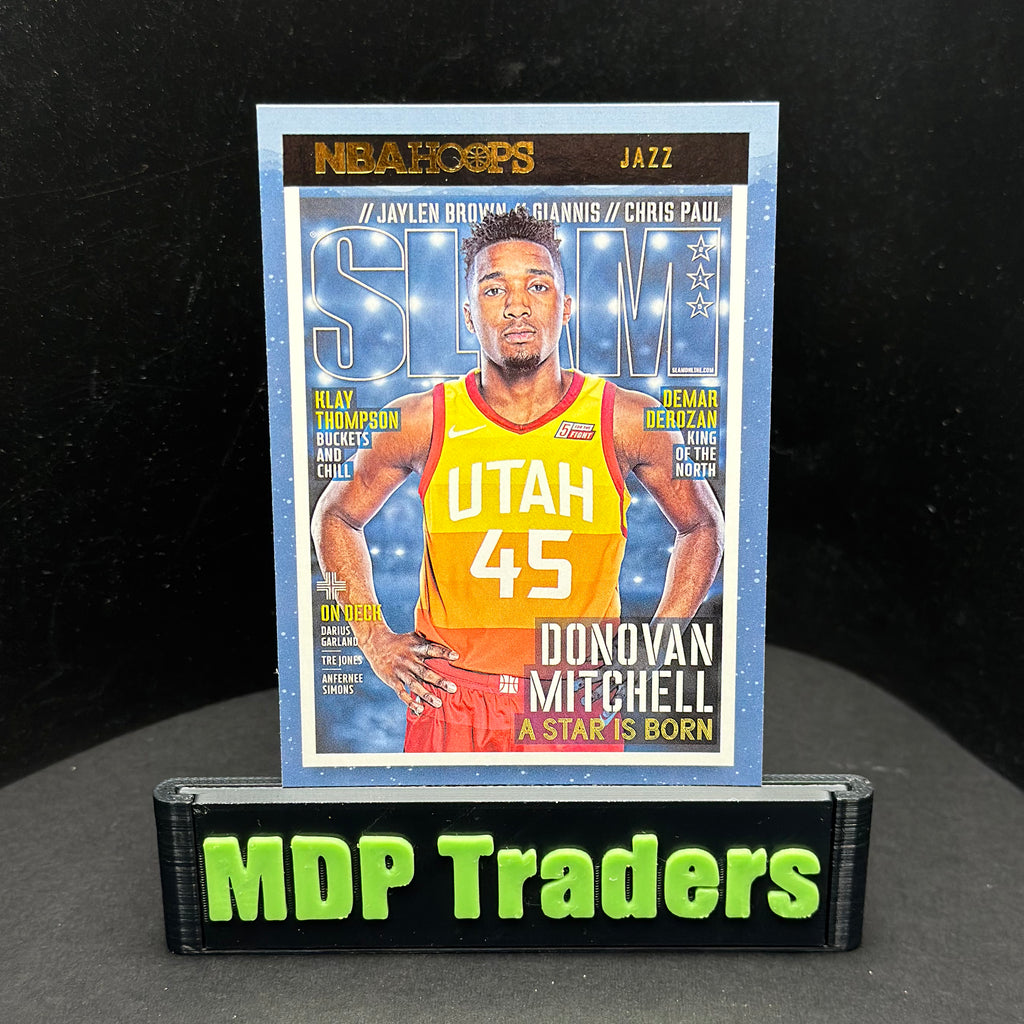 2021-22 Panini NBA Hoops Donovan Mitchell SLAM Winter #215 — front display view