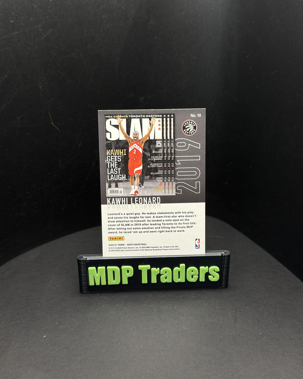2020-21 Panini NBA Hoops Kawhi Leonard SLAM Winter #10 - display back