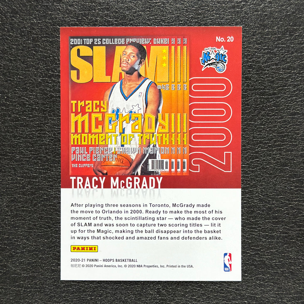 2020-21 Panini NBA Hoops Tracy McGrady SLAM #20 — back view