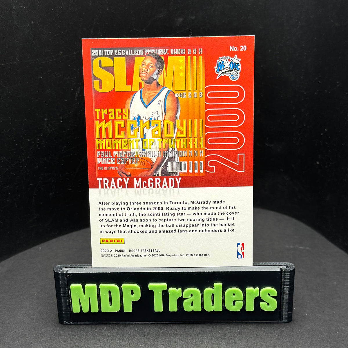 2020-21 Panini NBA Hoops Tracy McGrady SLAM #20 — back display view