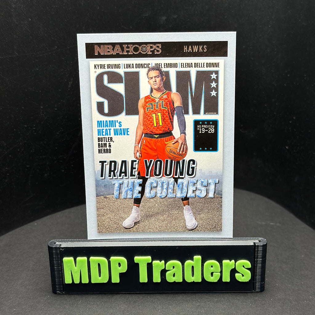 2020-21 Panini NBA Hoops Trae Young SLAM #6 — front display view, additional copy