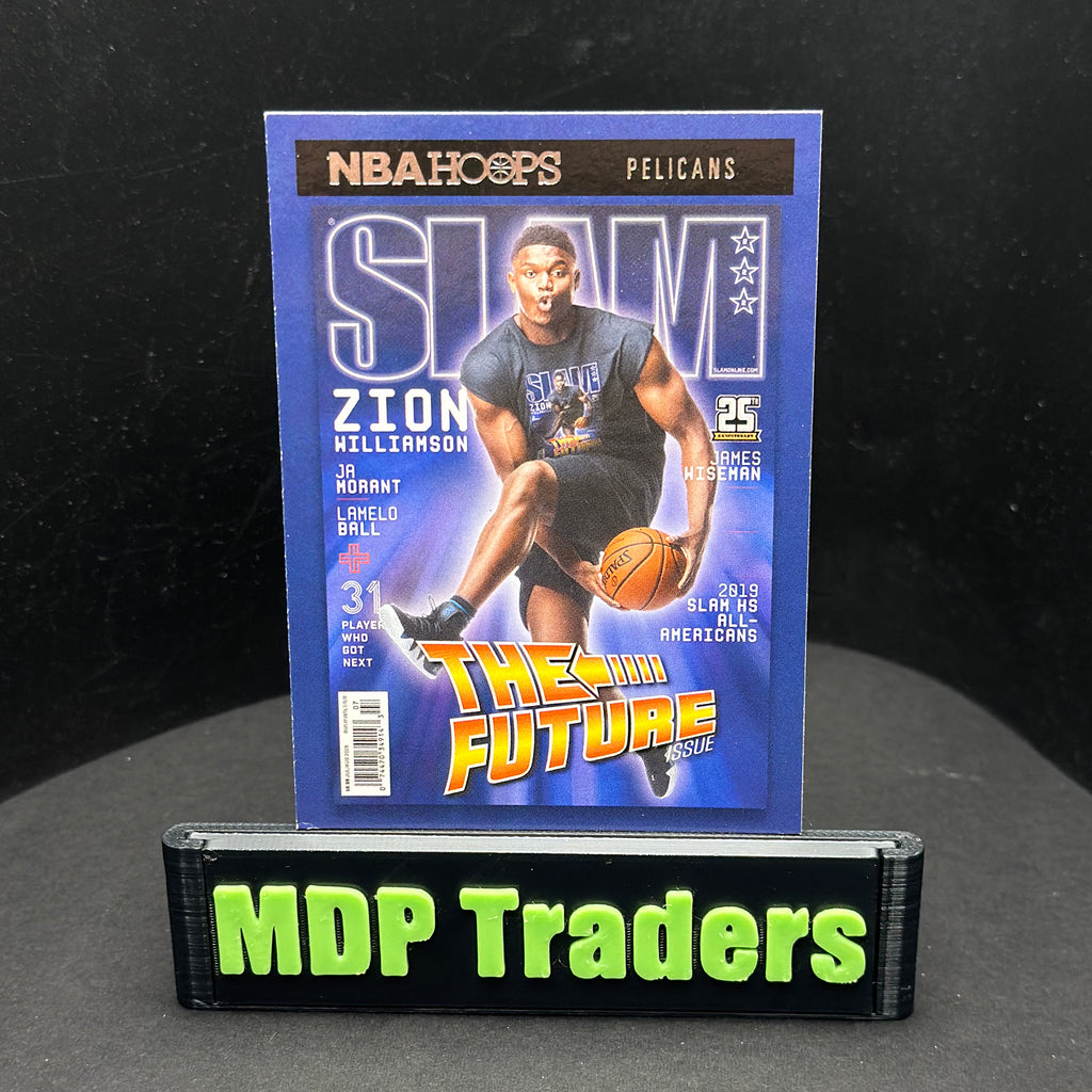 2020-21 Panini NBA Hoops Zion Williamson SLAM #17 — front display view, copy 2