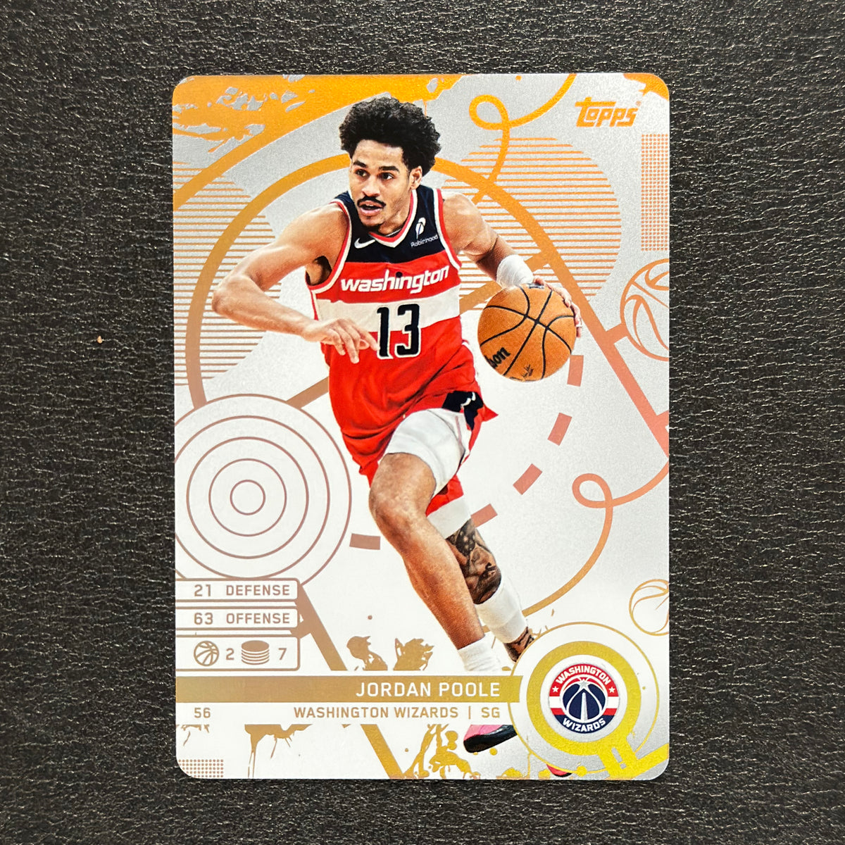 2025-26 Topps Match Attax Jordan Poole #56 White Base — front view