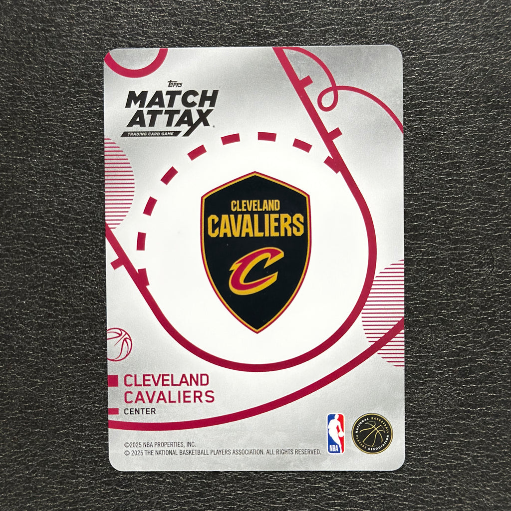 2025-26 Topps Match Attax Evan Mobley #50 White Base — back view