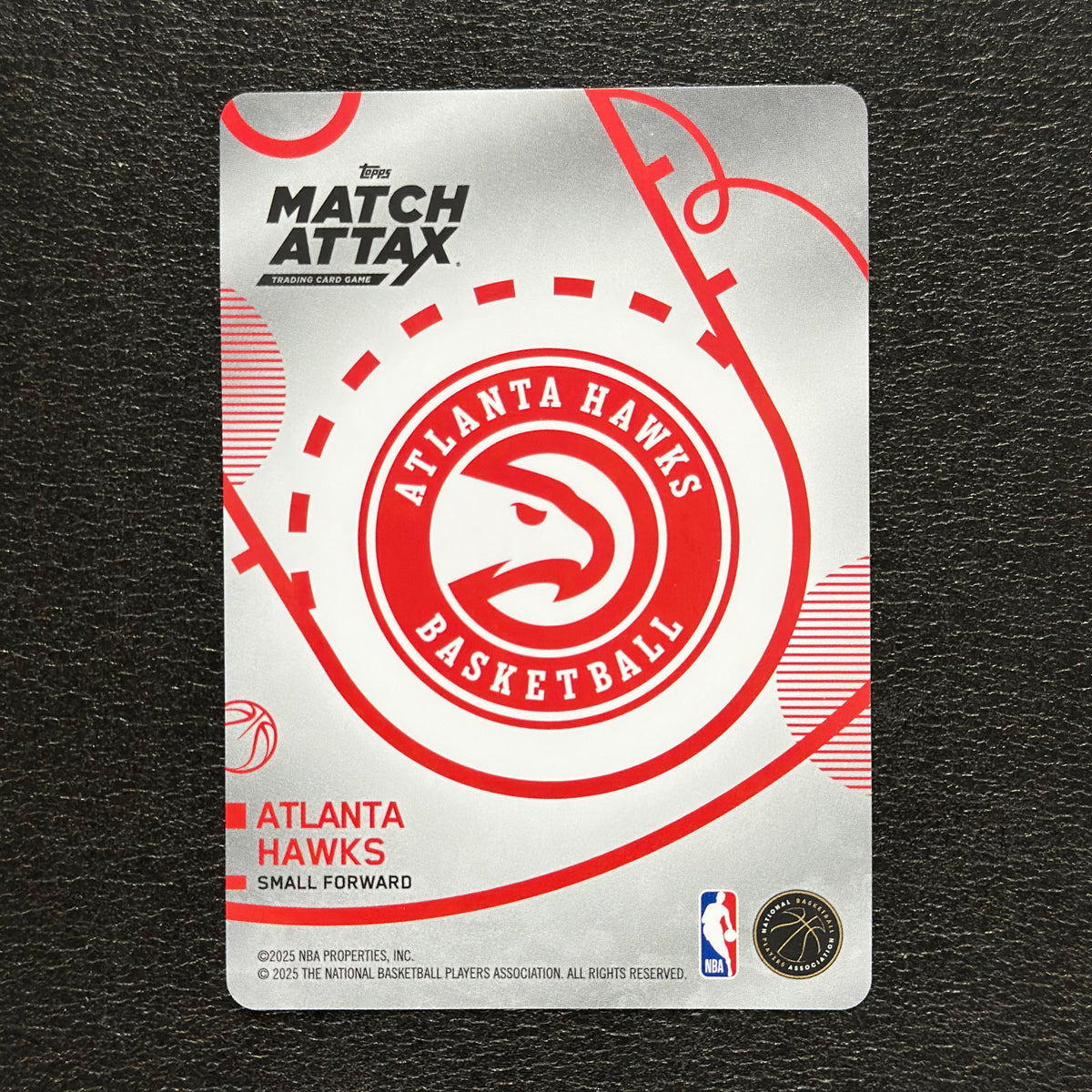 2025-26 Topps Match Attax NBA Jalen Johnson #39 White Base – Atlanta Hawks — back view