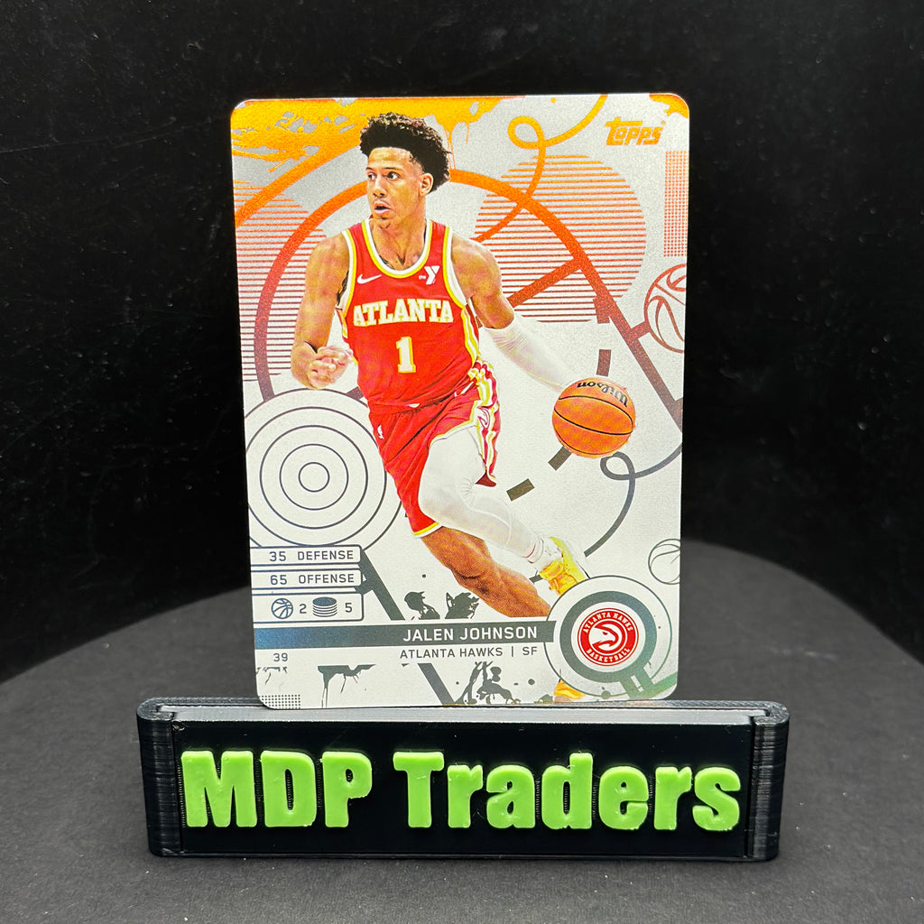 2025-26 Topps Match Attax NBA Jalen Johnson #39 White Base – Atlanta Hawks — front display view