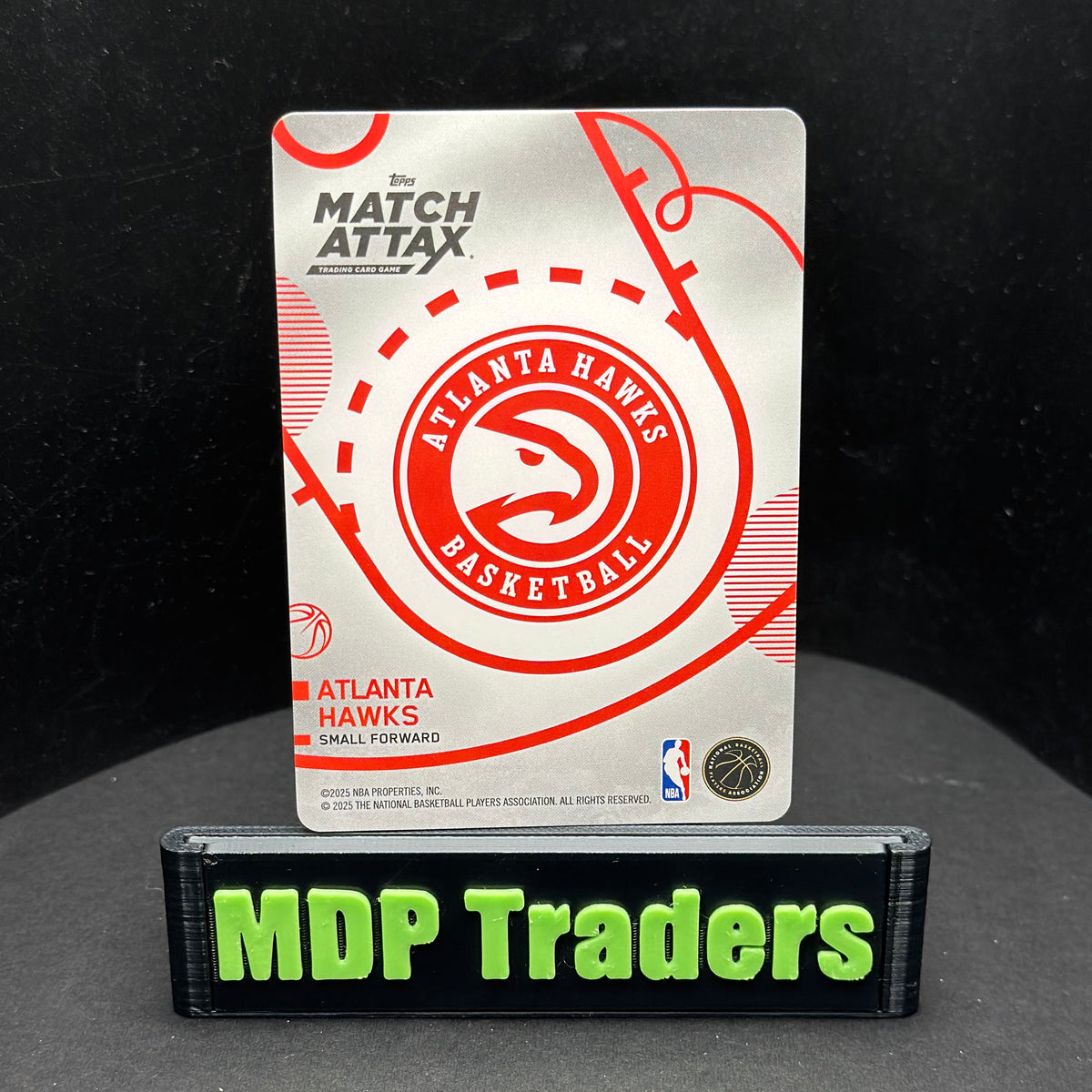 2025-26 Topps Match Attax NBA Jalen Johnson #39 White Base – Atlanta Hawks — back display view