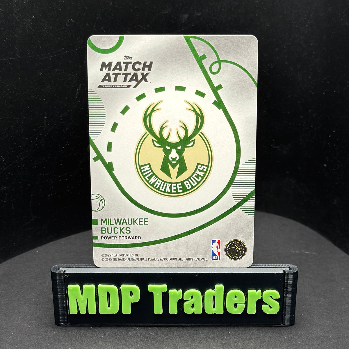 2025-26 Topps Match Attax NBA Kyle Kuzma #35 White Base – Milwaukee Bucks — back display view