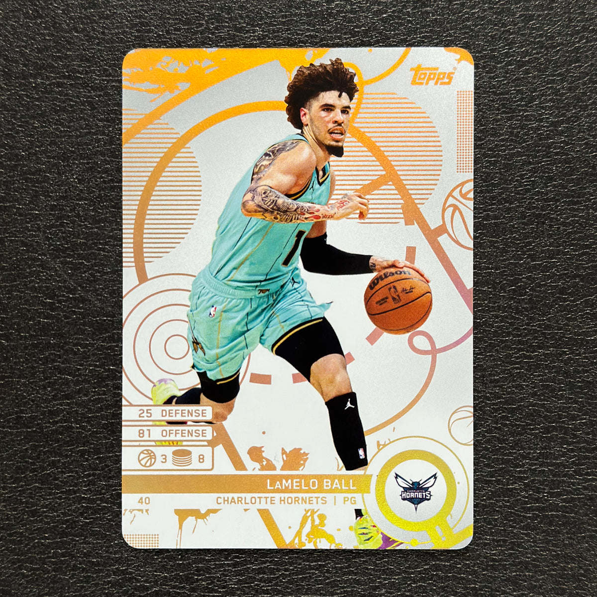 2025-26 Topps Match Attax NBA LaMelo Ball #40 White Base – Charlotte Hornets — front view