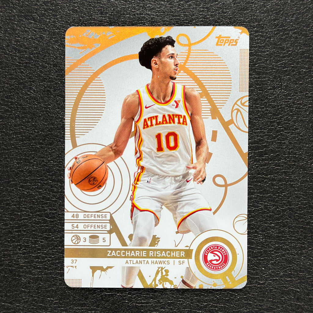 2025-26 Topps Match Attax NBA Zaccharie Risacher #37 White Base – Atlanta Hawks — front view