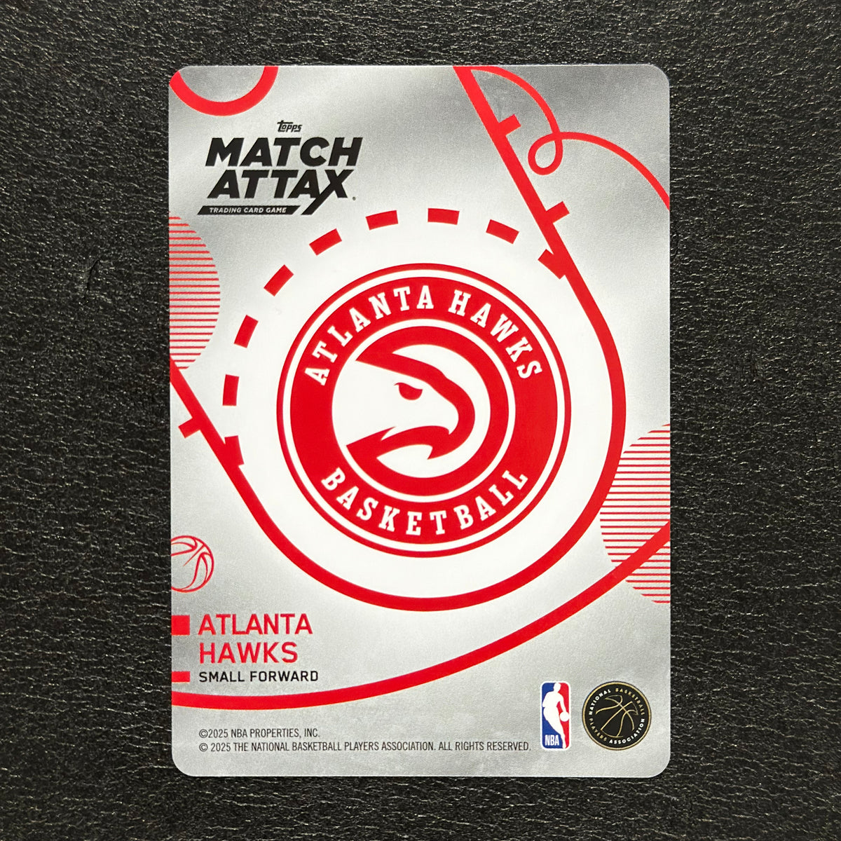 2025-26 Topps Match Attax NBA Zaccharie Risacher #37 White Base – Atlanta Hawks — back view