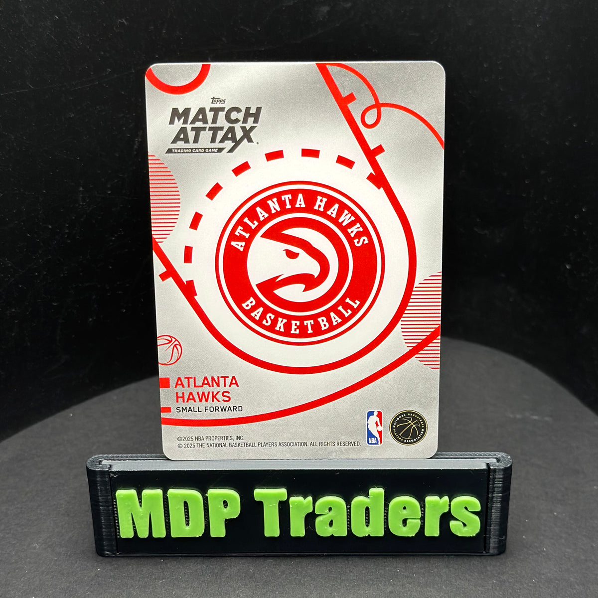 2025-26 Topps Match Attax NBA Zaccharie Risacher #37 White Base – Atlanta Hawks — back display view