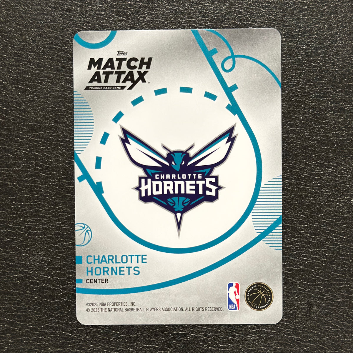 2025-26 Topps Match Attax NBA Mark Williams #43 White Base – Charlotte Hornets — back view