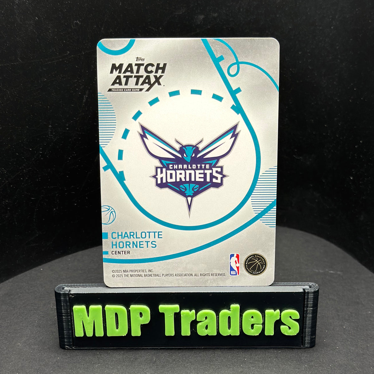 2025-26 Topps Match Attax NBA Mark Williams #43 White Base – Charlotte Hornets — back display view