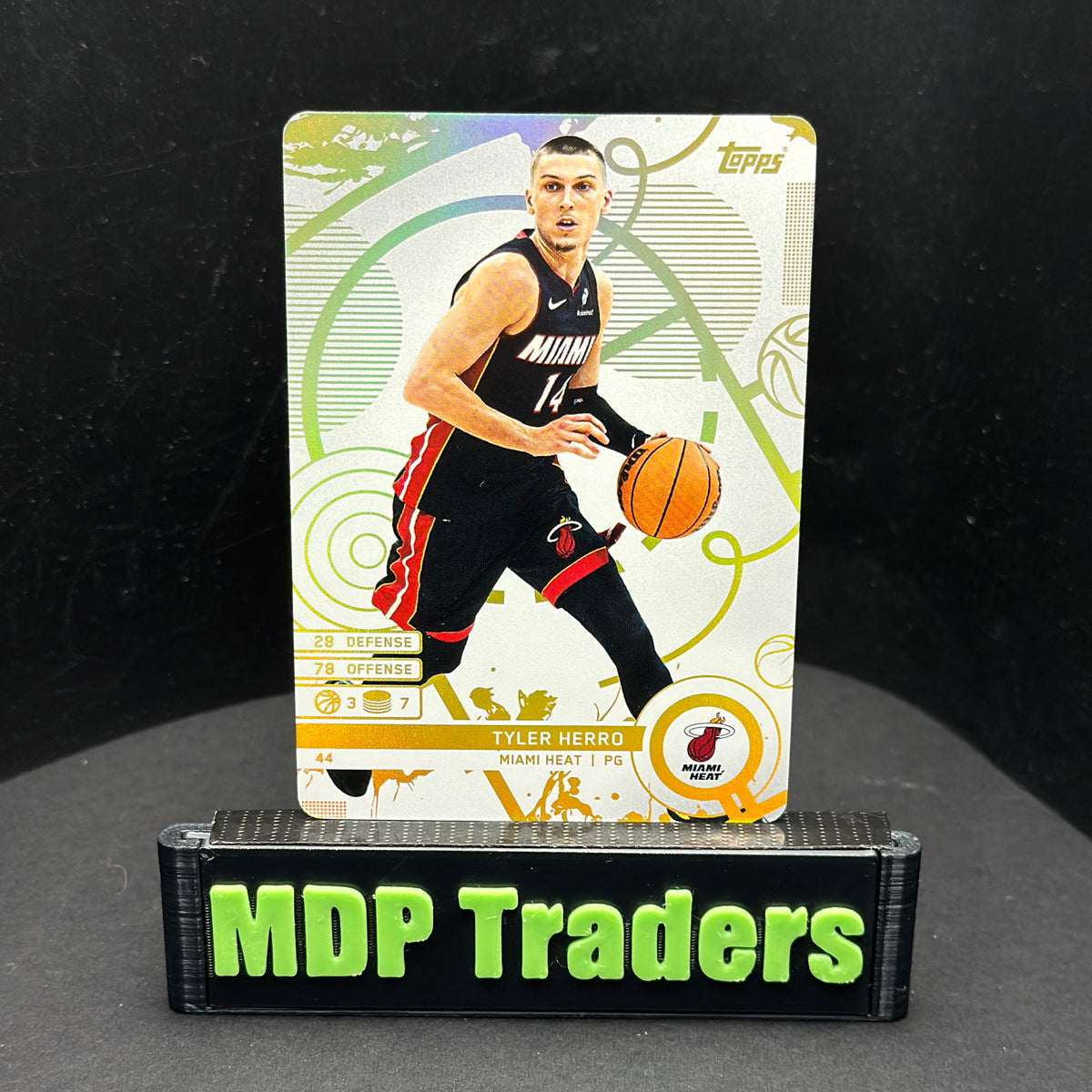 2025-26 Topps Match Attax NBA Tyler Herro #44 White Base – Miami Heat — front display view