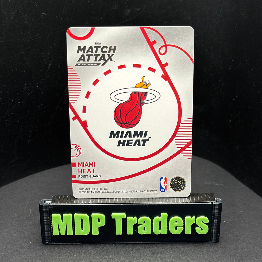 2025-26 Topps Match Attax NBA Tyler Herro #44 White Base – Miami Heat — back display view