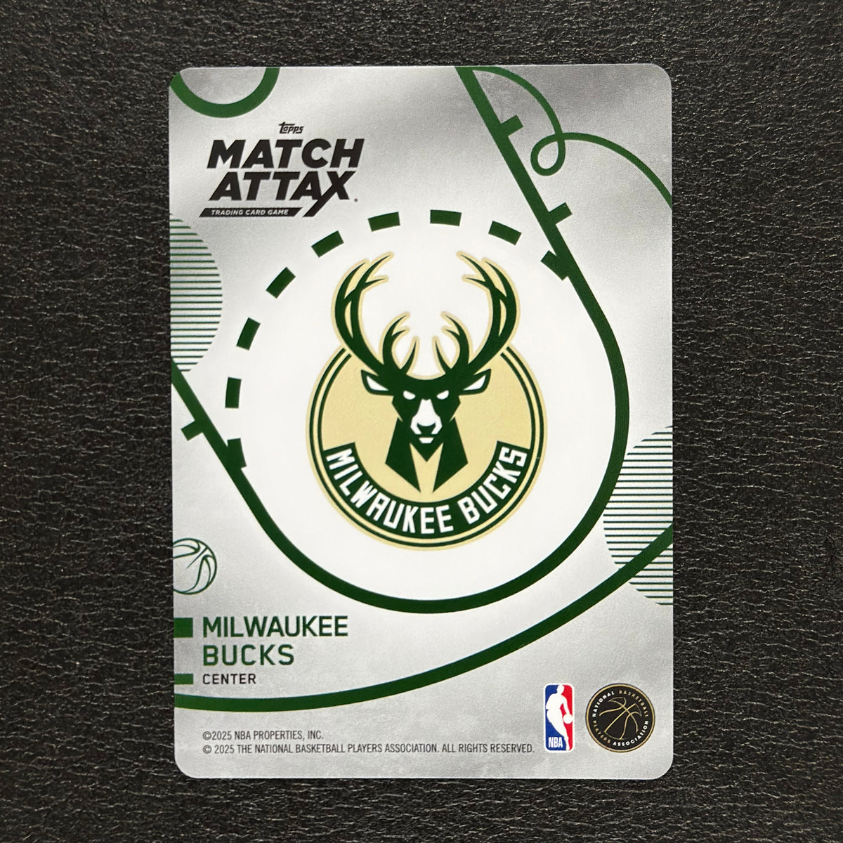 2025-26 Topps Match Attax NBA Brook Lopez #34 White Base – Milwaukee Bucks — back view