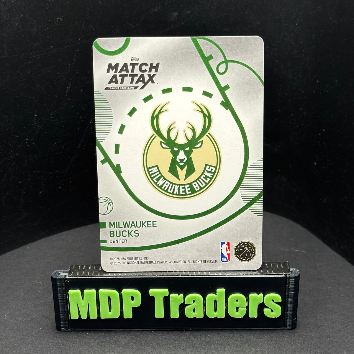 2025-26 Topps Match Attax NBA Brook Lopez #34 White Base – Milwaukee Bucks — back display view