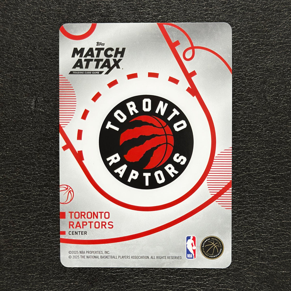 2025-26 Topps Match Attax NBA Jakob Poeltl #138 White Base – Toronto Raptors — back view