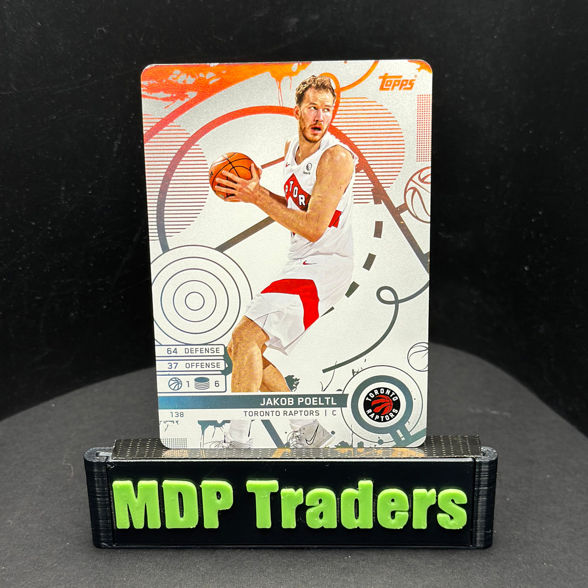 2025-26 Topps Match Attax NBA Jakob Poeltl #138 White Base – Toronto Raptors — front display view
