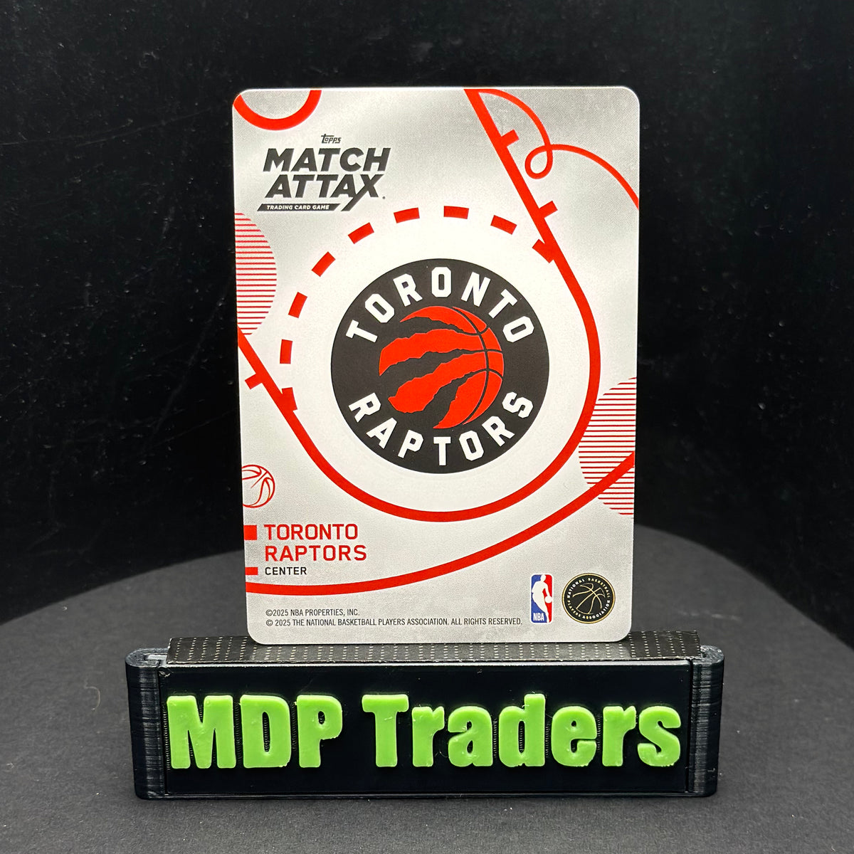 2025-26 Topps Match Attax NBA Jakob Poeltl #138 White Base – Toronto Raptors — back display view