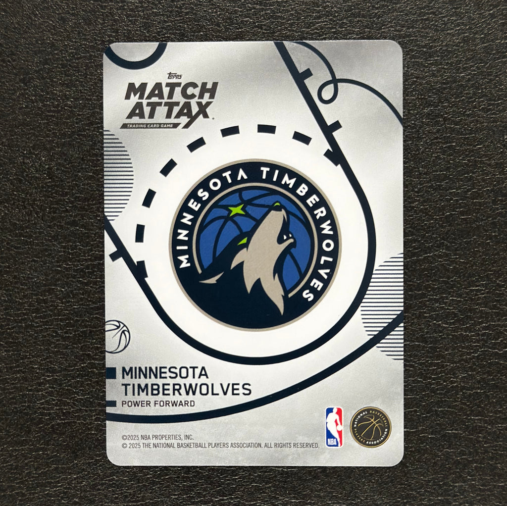 2025-26 Topps Match Attax NBA Jaden McDaniels #143 White Base – exact card, flat back