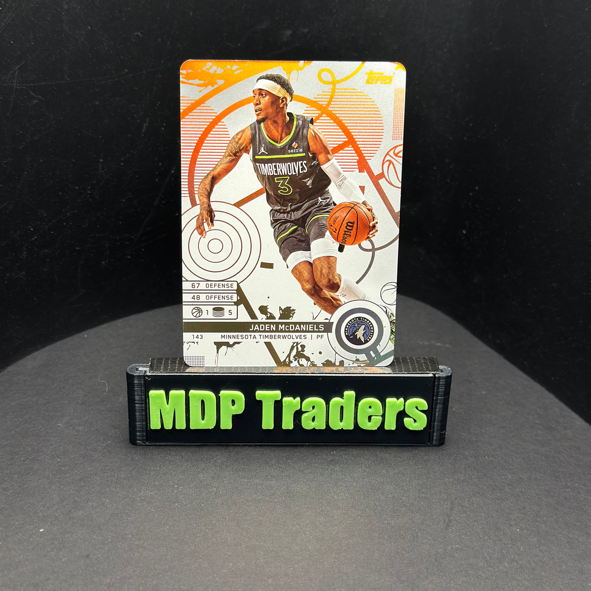 2025-26 Topps Match Attax NBA Jaden McDaniels #143 White Base – exact card, stand front