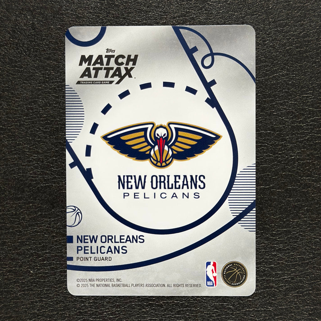 2025-26 Topps Match Attax NBA Jeremiah Fears #127 White Base – exact card, flat back