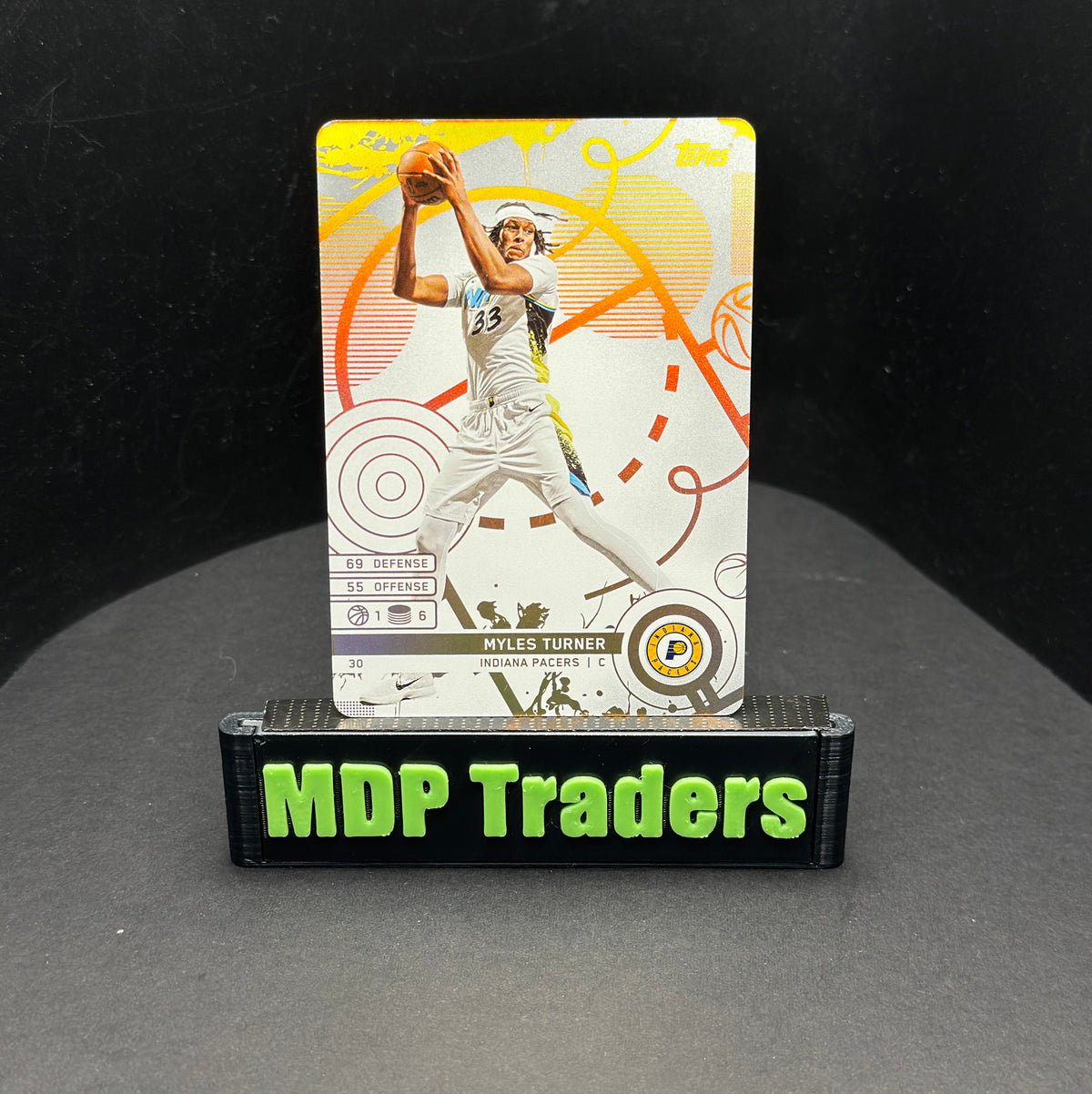 2025-26 Topps Match Attax NBA Myles Turner #30 White Base – exact card, stand front